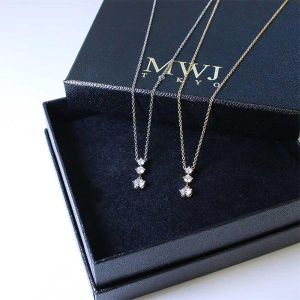 MWJ TOKYO 磁気ネックレス 女性用 おしゃれ 3ストーン シルバー 誕生石 