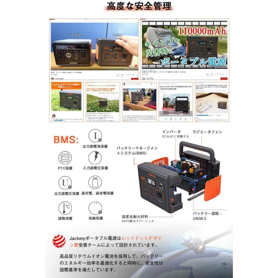 Jackery ポータブル電源 400 大容量112200mAh/400Wh 家庭用蓄電池
