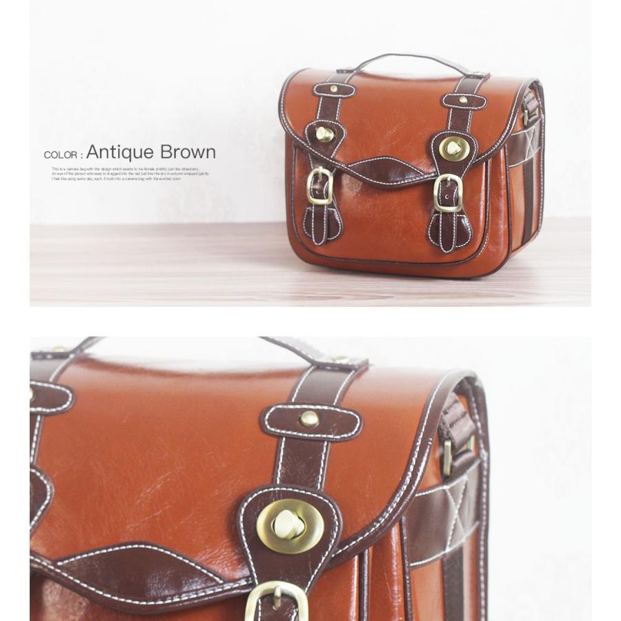 カメラバッグ ショルダータイプ たっぷり入るLサイズ アンティーク調