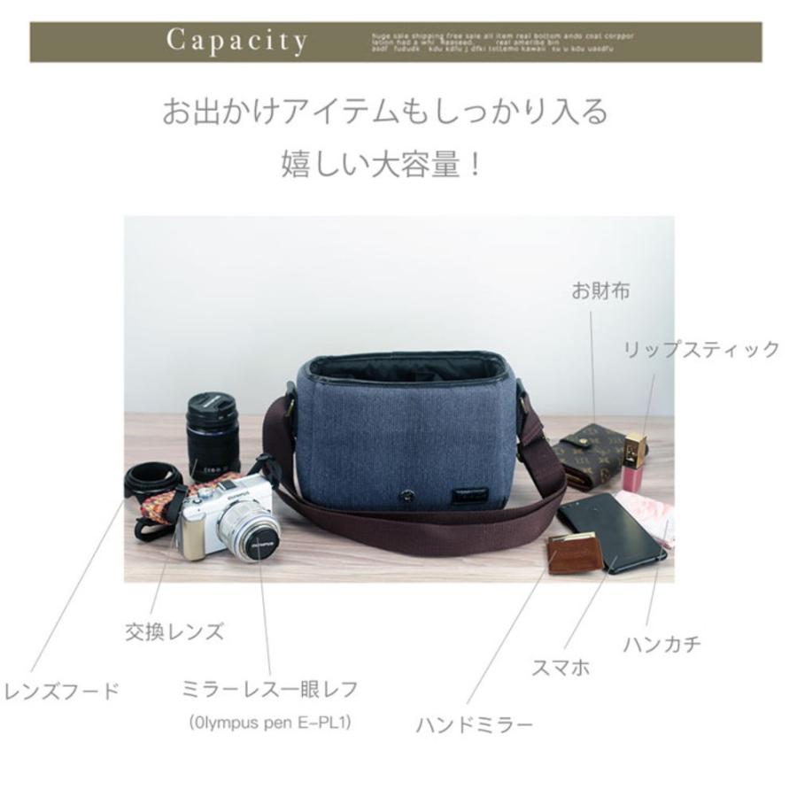 カメラバッグ ショルダータイプ カメラ女子に最適 一眼レフ ミラーレス一眼レフ用 最大本体プラス2レンズ収納可能 レビューで送料無料|asianzakka|17