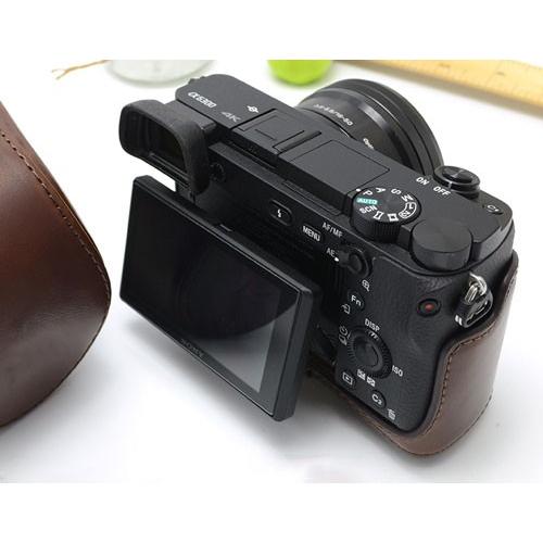 レザーカメラケース Sony A6400 A6300 A6100 A6000 専用 レザージャケットお揃いカラーのストラップ付き｜asianzakka｜10