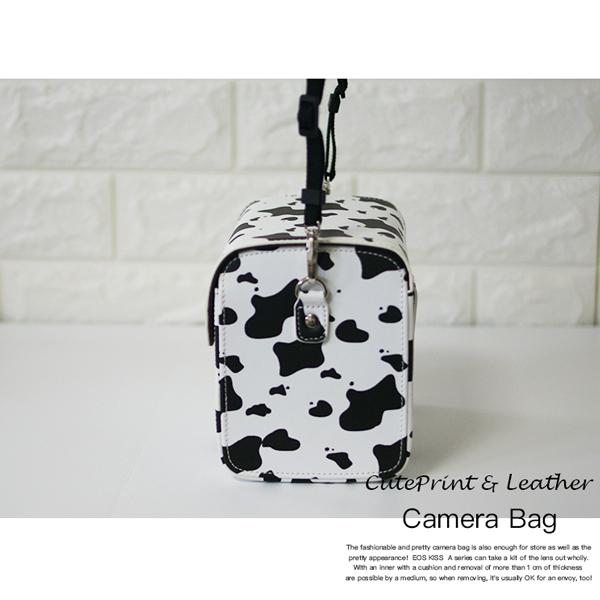 送料無料】うし柄 あひる柄 一眼レフ カメラケース レザーカメラケース