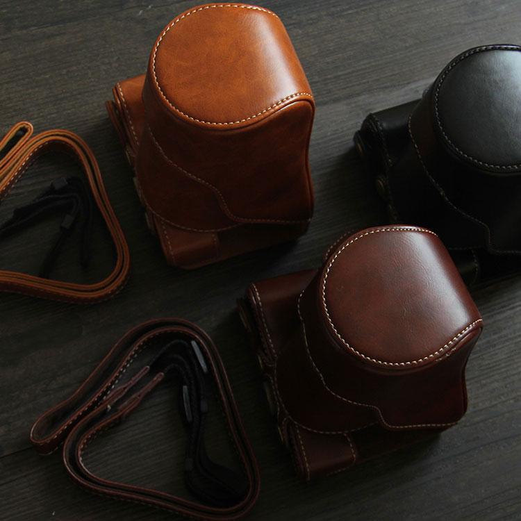 レザーカメラケース CANON EOS M200 M100 M10対応 お揃いカラーの