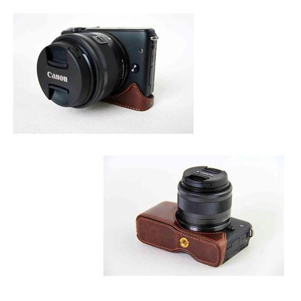 レザーカメラボトムカバー CANON EOS M200 M100 M10 対応 専用ケースでぴったりフィット clcm10b