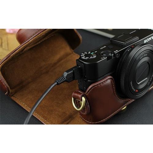 Sony RX100シリーズ専用 レザーケース M7 M6 M5 M5A M4 M3 M2 M 対応 レザーケース レザージャケット お揃いカラーのストラップ付き RX100VII｜asianzakka｜10