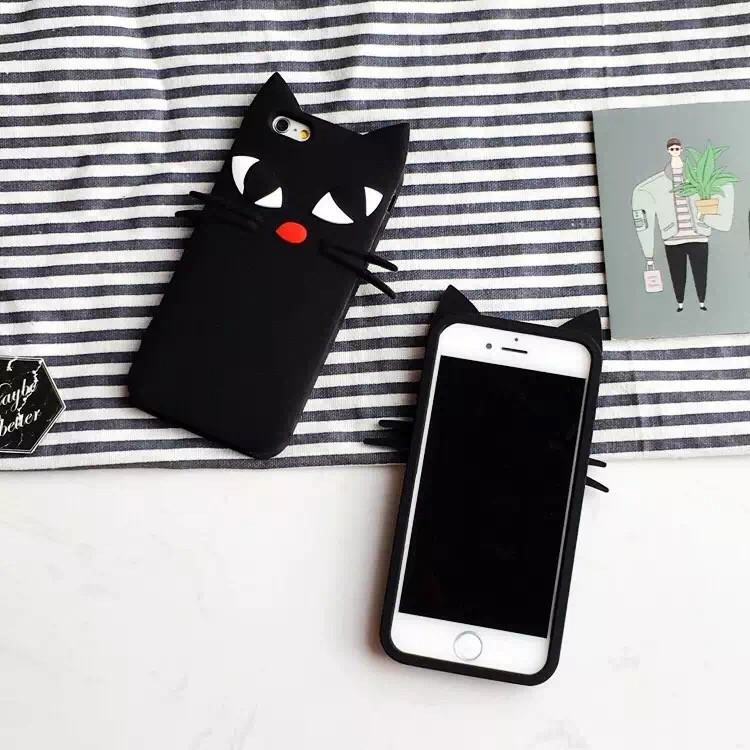 iPhone seケース iPhone5sケース iPhone5ケース 立体デザイン 黒猫 万