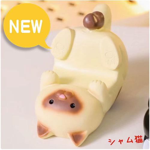 レジン製 猫ちゃん スマートフォンスタンド 全2カラー トラ猫 三毛猫