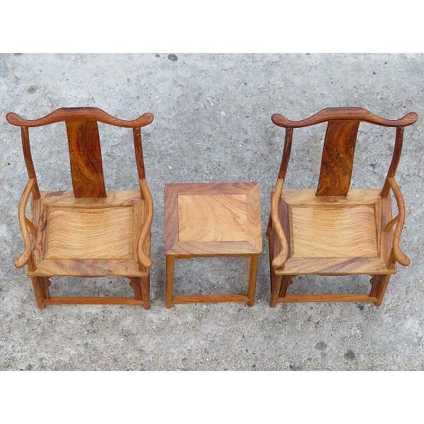 ミニチュア 中国家具 黄花梨 官帽椅 3点セット シノワズリー : 亜細亜