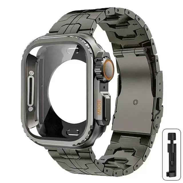 アップルウォッチ　カスタム　カバーベルトセット別注　極上ベルベットオーストリッチ アップルウォッチカバーケースApple Watchバンド ベルト ラバー D