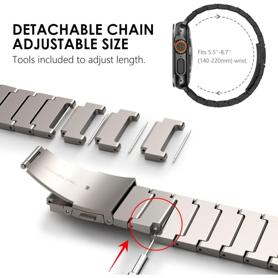 Apple Watch Ultra 2 1 バンド チタン 49mm 45mm 44mm 42mm アップル 