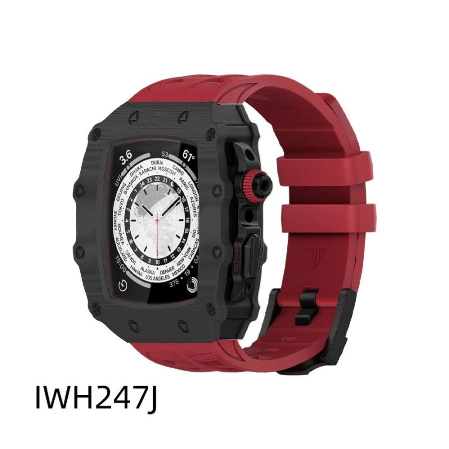 送料無料 apple watch バンド ステンレス バンド  Apple Watch 8 バンド ステンレス   Apple Watch series8  6  45mm  炭素繊維一体型 バンド 交換用バンド  レの画像