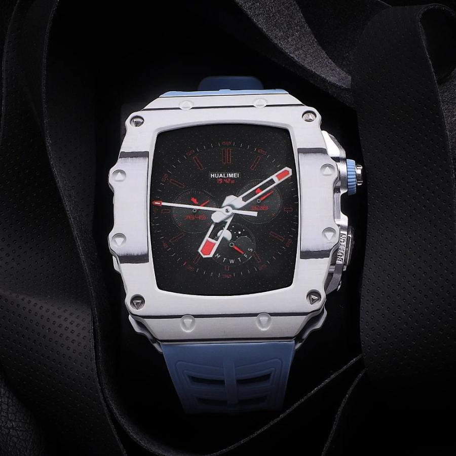 送料無料 apple watch バンド ステンレス バンド  Apple Watch 8 バンド ステンレス   Apple Watch series8  6  45mm  炭素繊維一体型 バンド 交換用バンド  レの画像