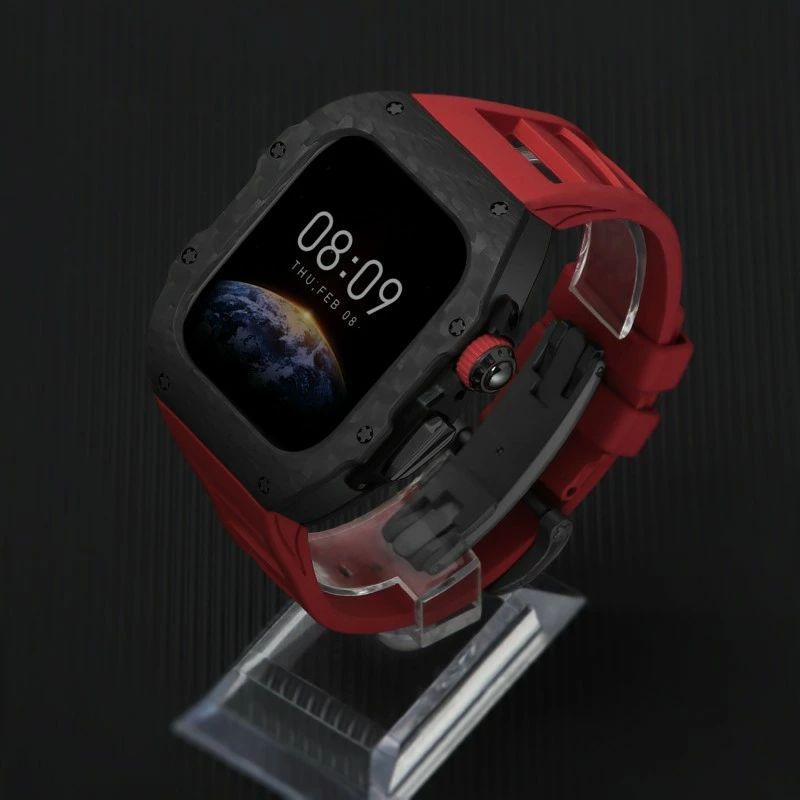 送料無料 apple watch s11一体型 バンド Apple Watch S10 炭素繊維バンド Apple watch 10 交換用バンド 46mm  Apple Watch S10 42mm  apple watch 11 炭素繊維一の画像