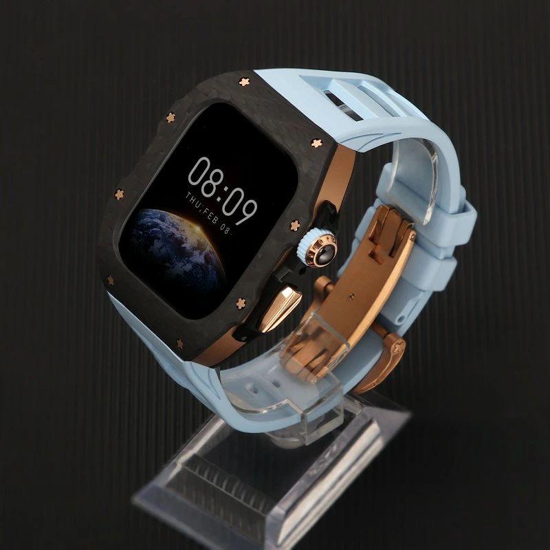 送料無料 apple watch s11一体型 バンド Apple Watch S10 炭素繊維バンド Apple watch 10 交換用バンド 46mm  Apple Watch S10 42mm  apple watch 11 炭素繊維一の画像