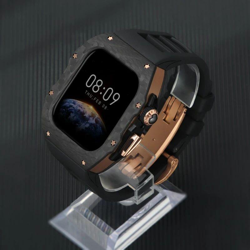 送料無料 apple watch s11一体型 バンド Apple Watch S10 炭素繊維バンド Apple watch 10 交換用バンド 46mm  Apple Watch S10 42mm  apple watch 11 炭素繊維一の画像