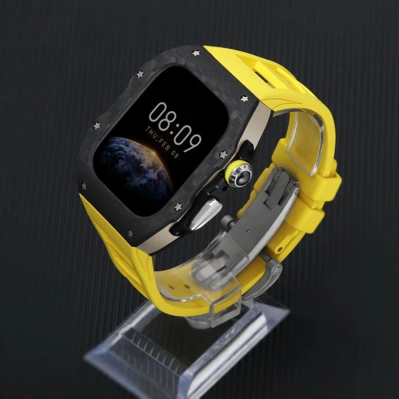 送料無料 apple watch s11一体型 バンド Apple Watch S10 炭素繊維バンド Apple watch 10 交換用バンド 46mm  Apple Watch S10 42mm  apple watch 11 炭素繊維一の画像