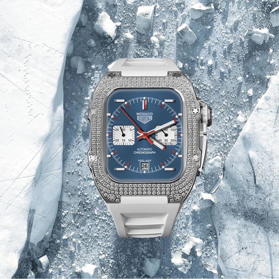 送料無料 Apple Watch バンド Apple Watch 9 8 7 6 5  バンド  Apple Watchの改造 オールインワンバンド インサートドリル Apple Watch きんぞくほごシェル applの画像
