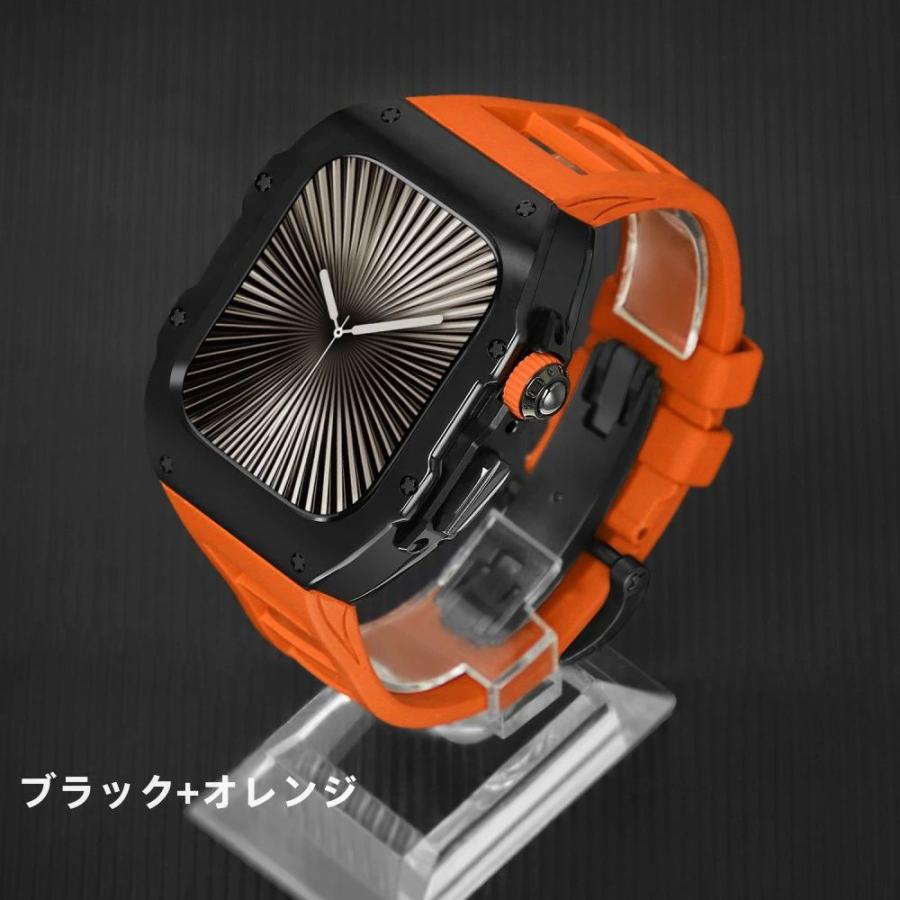 送料無料 Apple Watch s11一体型 バンド フレーム保護 高級 Apple Watch バンド S11 42MM Apple Watch s11 42MM S11 46MM  交換 高級感  耐衝撃  一体型 ステンの画像