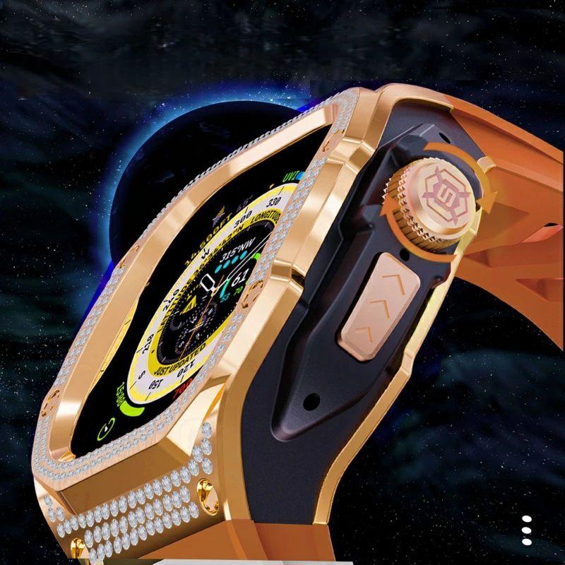 送料無料 Apple watch ultra3 バンド  iwatch Ultra2 一体型バンド Apple Watchの改造 オールインワンバンド インサートドリル Apple Watch ultra 交換用バンドの画像