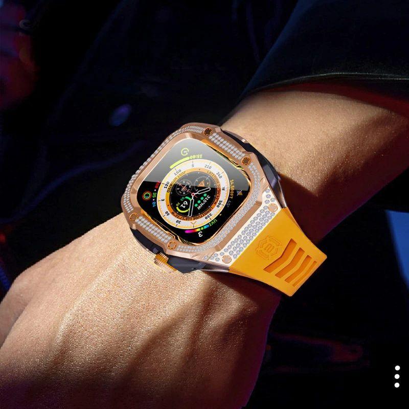 送料無料 Apple watch ultra3 バンド  iwatch Ultra2 一体型バンド Apple Watchの改造 オールインワンバンド インサートドリル Apple Watch ultra 交換用バンドの画像
