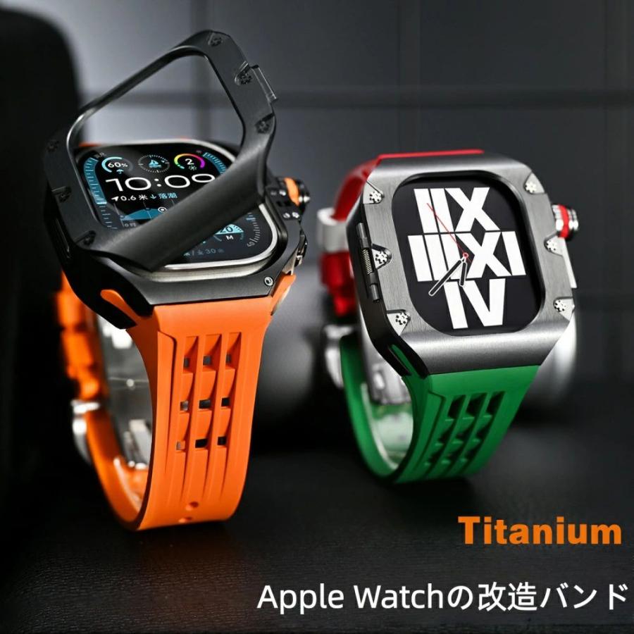 送料無料 Apple Watch s9チタン合金バンド  Apple Watch 8  一体型 バンド Apple Watch series 6 5 4 44/45mm Apple watch ultra 一体型 交換用バンド apple watの画像
