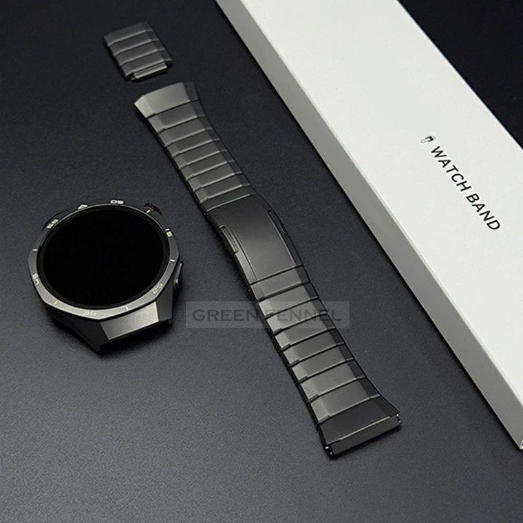 ワンタッチで交換 HUAWEI WATCH GT 6 5 Pro 46mm バンド ベルト チタン シームレス接続 専用設計 HUAWEI GT 5 Pro gt5 pro 46mm 替えバンド ファーウェイウォッの画像