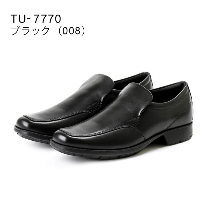 asics商事（アシックス商事） ビジネスシューズ ローファー texcy luxe（テクシーリュクス） 【ブラック】 TU-7797 008 メンズ 男性用 紳士靴 Uチップ スリッポン ラウンド 軽量 消臭 抗菌 黒 {SK} texcy luxe luxe(テクシーリュクス) 本革 ビジネスシューズ スクエア