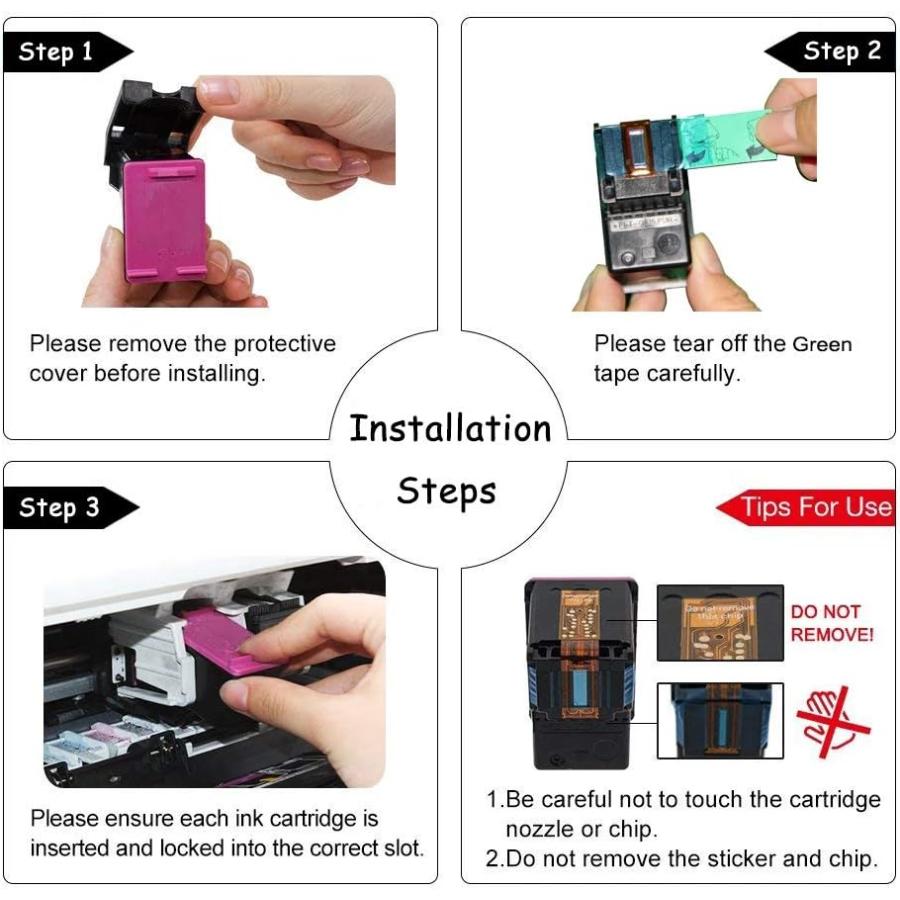 【未使用】HP 63XL トライカラー オリジナルインクカートリッジ　3個セット chips_hp63xl-bk2c1