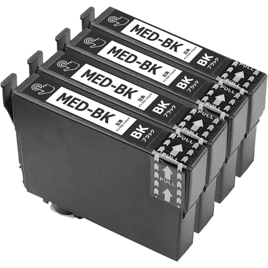 エプソン（EPSON） MED-BK 4本組 黒 ブラック BLACK 純正互換 インク
