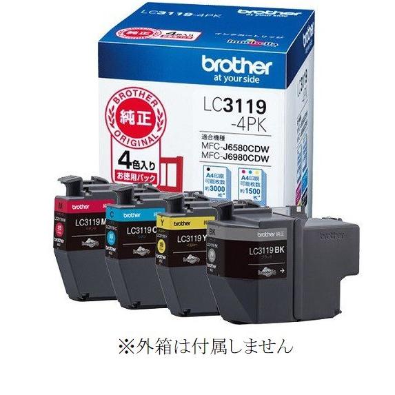 LC3119-4PK 純正 brother インクカートリッジ 大容量 4色パック  