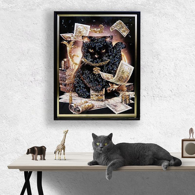 クリスタルアート ビリオネア339 アートパネル 43x53cm キャット 動物
