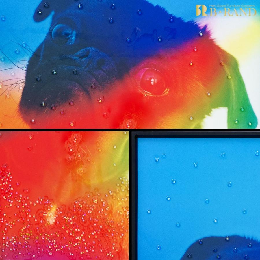 クリスタルアート ボブ 41x61cm パグ 犬 ドッグ 動物 虹 レインボー