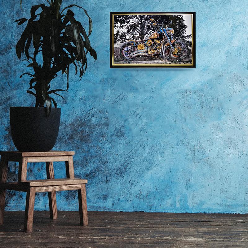 クリスタルアート バイク236 アートパネル 絵 63x43cm バイク おしゃれ