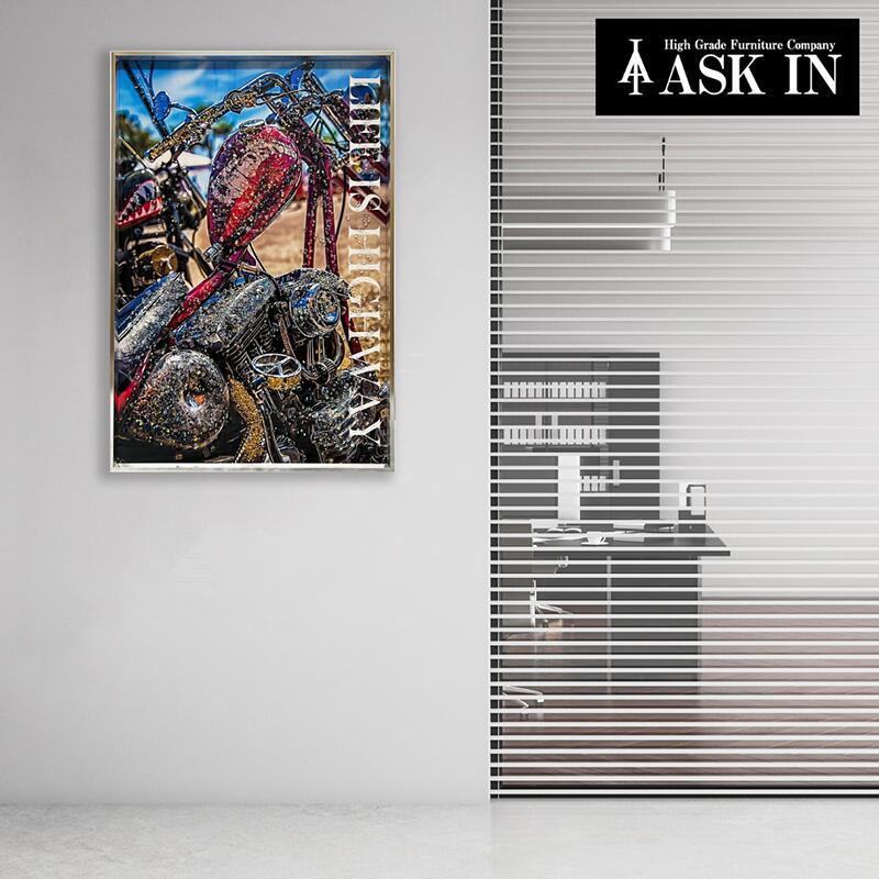 2024春新作】クリスタルアート カスタム 41x61cm アート バイク 単車