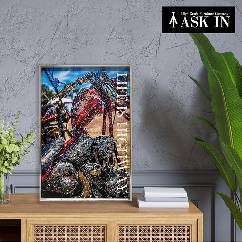 2024春新作】クリスタルアート カスタム 41x61cm アート バイク 単車