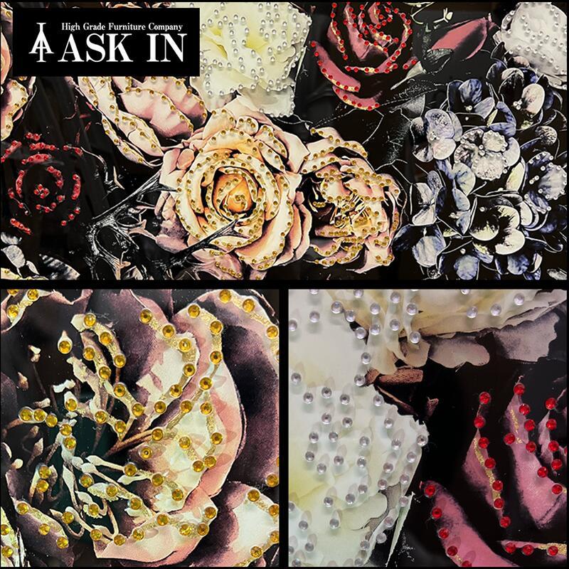 アウトレット【DXシリーズ】 クリスタルアート 花 フラワー バラ 64x44cm かっこいい モダン おしゃれ キラキラ 絵 アートパネル アスクイン ASK IN オフリールの画像