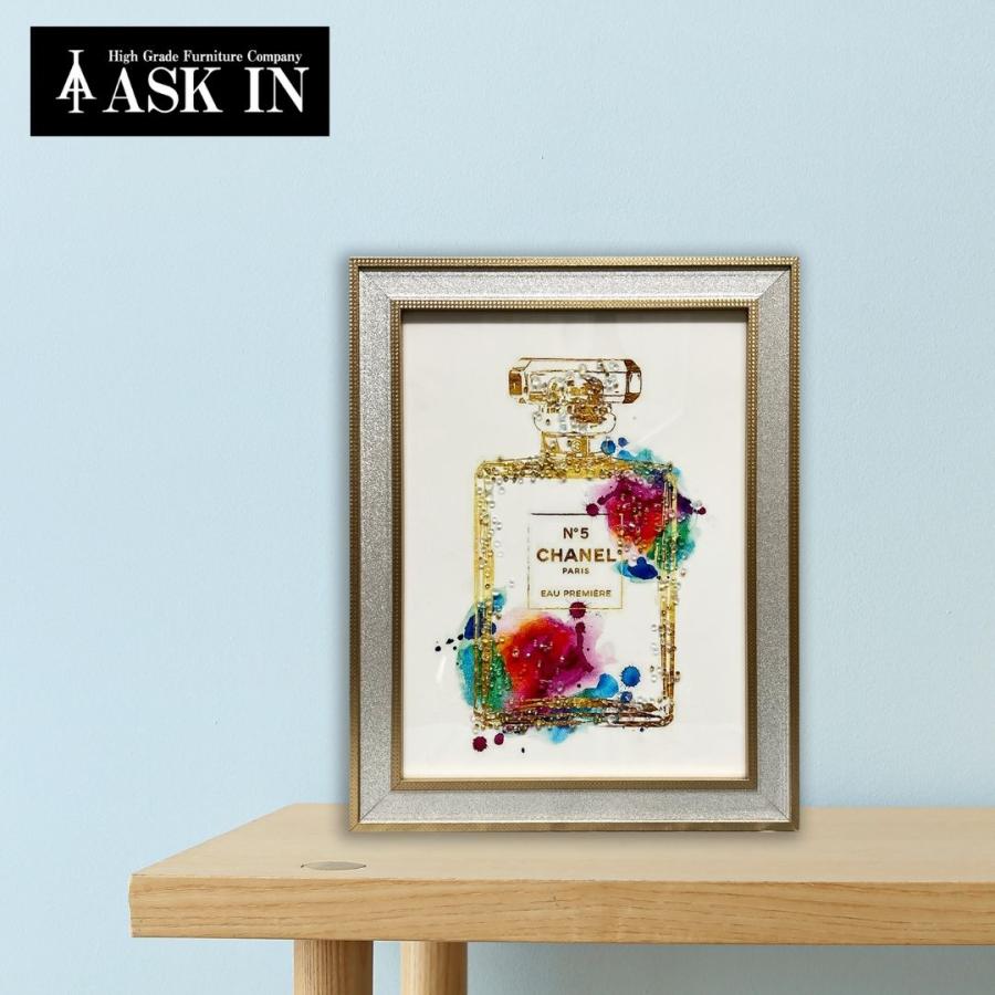 クリスタルアート おしゃれ 35x45cm アート ブランド 香水 コロン 花