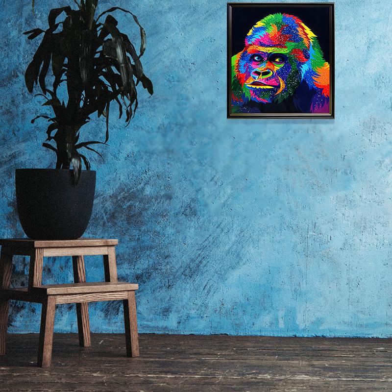 クリスタルアート ゴリ225 アートパネル 58x68cm フォト ゴリラ