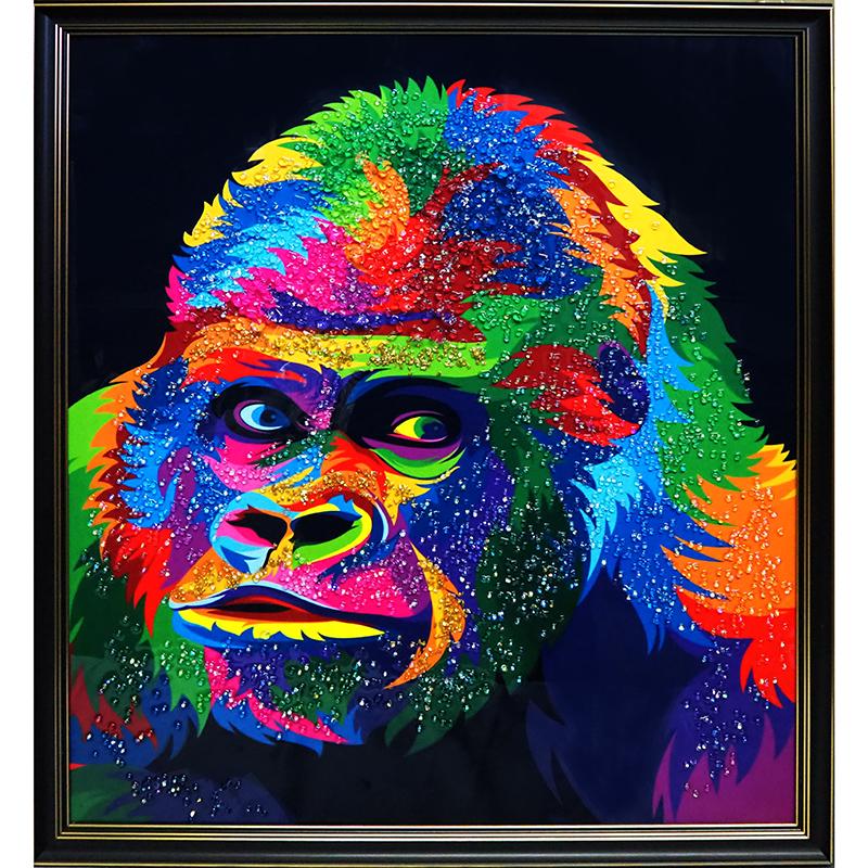 クリスタルアート ゴリ225 アートパネル 58x68cm フォト ゴリラ