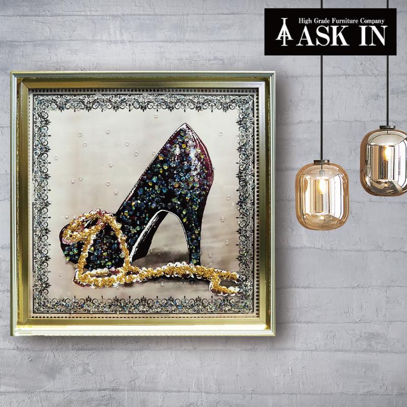 クリスタルアート ハイヒール566 41x41cm ヒール おしゃれ キラキラ