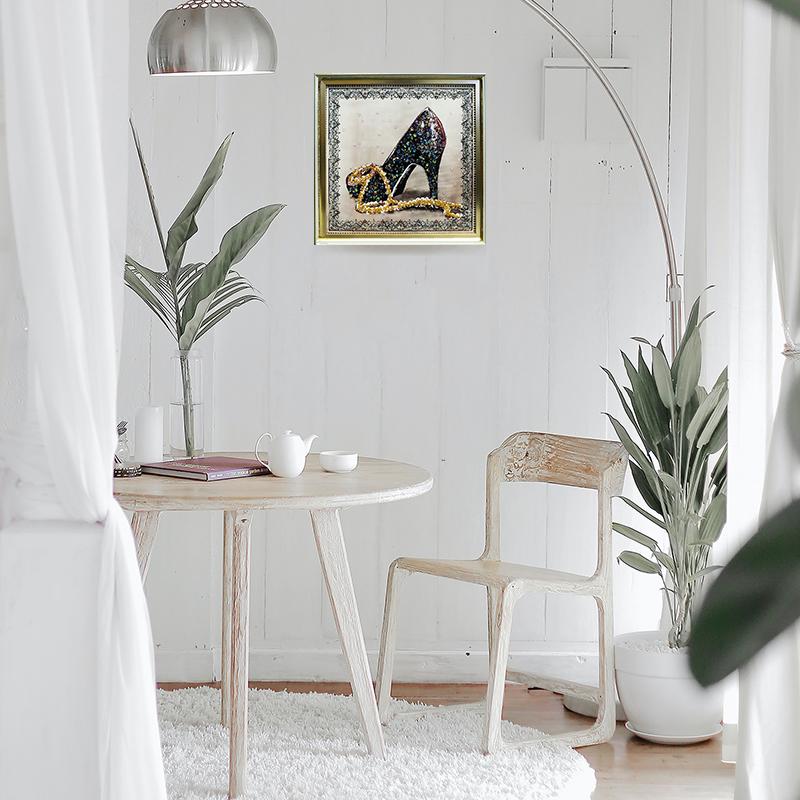 クリスタルアート ハイヒール566 41x41cm ヒール おしゃれ キラキラ