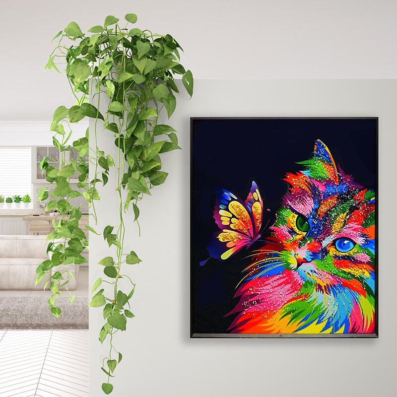 クリスタルアート レオ220 アートパネル 51x61cm イラスト キャット