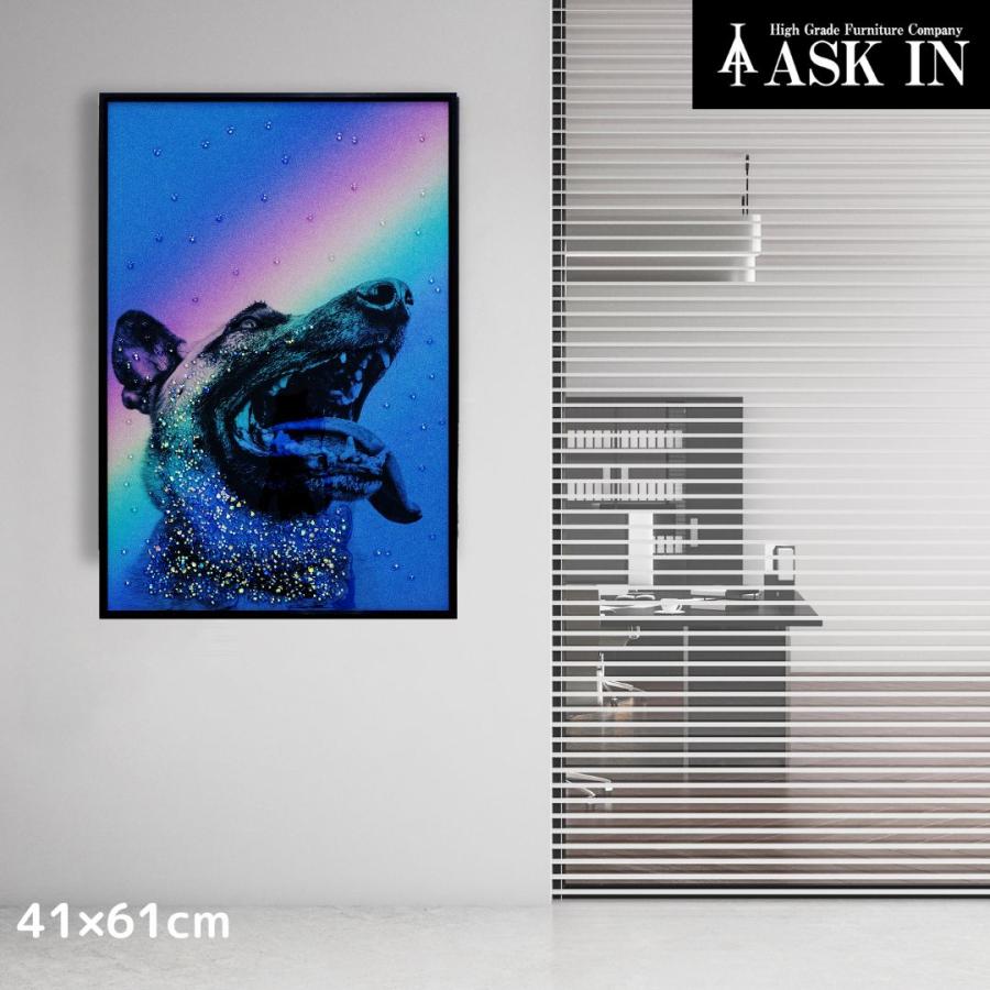 クリスタルアート Lovesky 41x61cm 虹 ジャーマンシェパード 犬 ドッグ 動物 カラフル おしゃれ かっこいい キラキラ 絵 絵画 アートパネル  アスクイン ASK INの画像