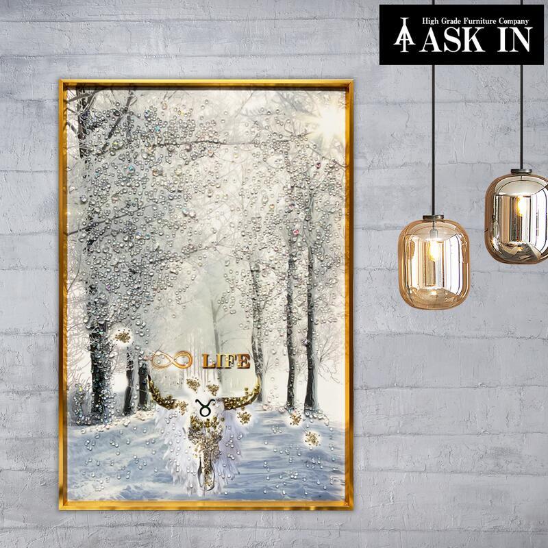 クリスタルアート 無限ライフ 41x61cm 牛 おうし座 taurus 星座 星