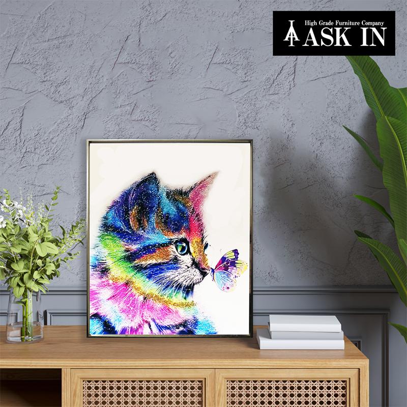 クリスタルアート ムギ アートパネル 51x61cm ねこ アート おしゃれ