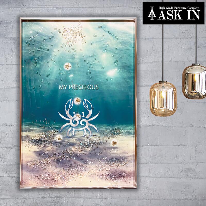 クリスタルアート マイプレシャス 41x61cm かに 蟹座 cancer 星座 星