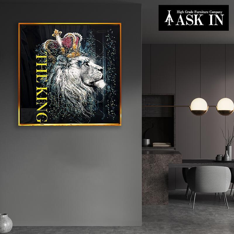 2024春新作】クリスタルアート 俺さま 51x51cm アート ライオン クール