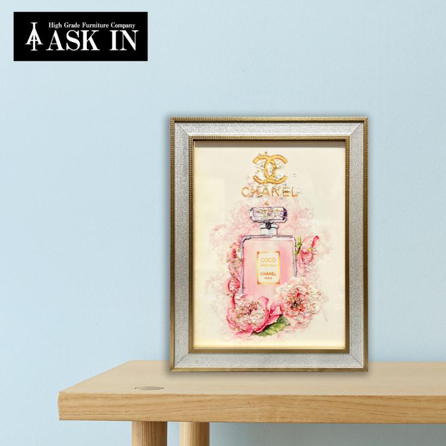 クリスタルアート おしゃれ 35x45cm アート 香水 コロン フラワー 花