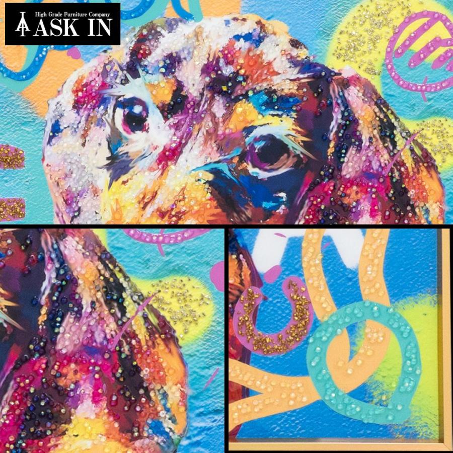 クリスタルアート ポップフンド 51x51cm 犬 ダックスフンド おしゃれ