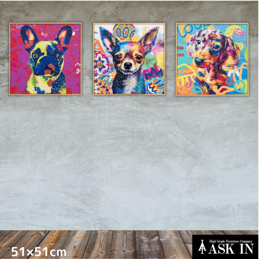 クリスタルアート ポップフンド 51x51cm 犬 ダックスフンド おしゃれ